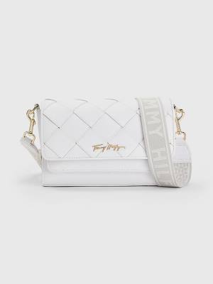 White Tommy Hilfiger Woven Crossover Women's Bags | TH293FML