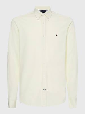 Yellow Tommy Hilfiger 1985 Essential Polygiene Slim Fit Men's Shirts | TH142PBO