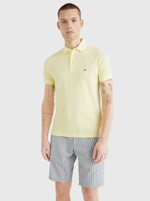 Yellow Tommy Hilfiger 1985 Essential Slim Fit Men's Polo Shirts | TH879IKQ