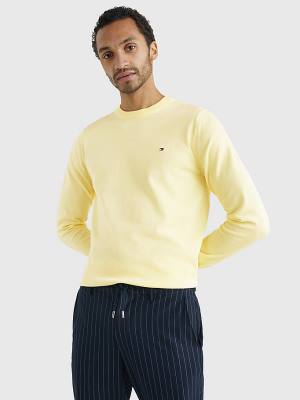 Yellow Tommy Hilfiger 1985 Essential TH Flex Sweatshirt Men's Sweaters | TH451QWV