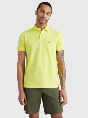 Yellow Tommy Hilfiger 1985 Essential TH Flex Men's Polo Shirts | TH761LVD