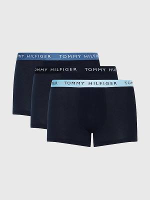 Yellow Tommy Hilfiger 3-Pack Repeat Logo Trunks Men's Underwear | TH231AEW