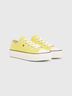 Yellow Tommy Hilfiger Canvas Chunky Low-Top Girls' Sneakers | TH813NMU