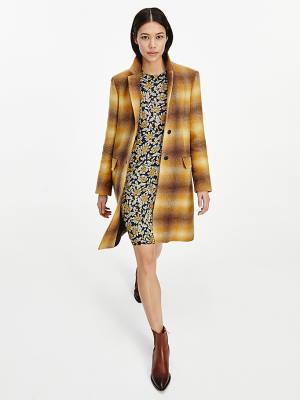 Yellow Tommy Hilfiger Classic Shadow Check Women's Coats | TH405QSU