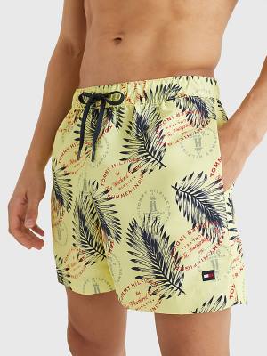 Yellow Tommy Hilfiger Drawstring Mid Length Shorts Men's Swimwear | TH164LYR