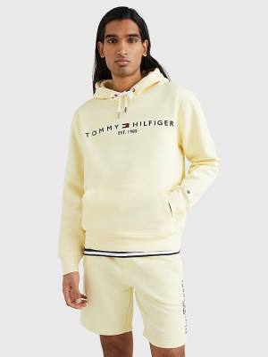 Yellow Tommy Hilfiger Logo Men's Hoodie | TH280EDN