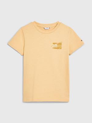 Yellow Tommy Hilfiger Natural Dye Girls' T Shirts | TH601RKI