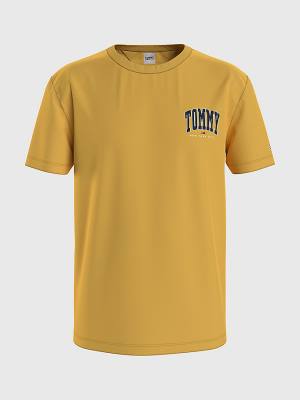 Yellow Tommy Hilfiger Organic Cotton College Graphic Men's T Shirts | TH973UIR