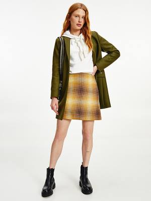 Yellow Tommy Hilfiger Shadow Check Mini Women's Skirts | TH637VHW