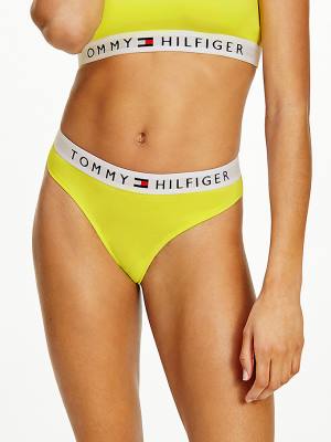 Yellow Tommy Hilfiger Stretch Cotton Thong Women's Underwear | TH914EBR