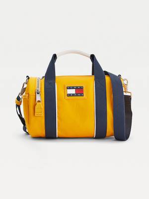 Yellow Tommy Hilfiger Tommy Badge Recycled Nylon Barrel Women's Bags | TH392YAH