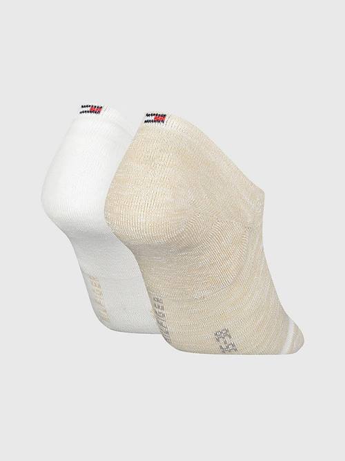 Beige Tommy Hilfiger 2-Pack High Cut Footie Women's Socks | TH629QYD