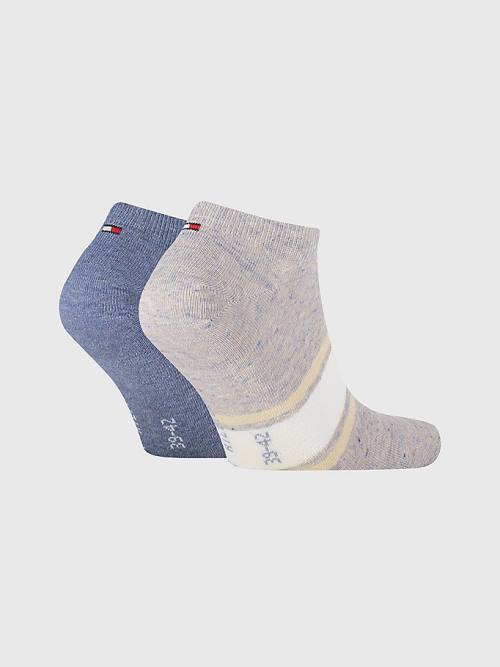 Beige Tommy Hilfiger 2-Pack Multicolour Melange Trainer Men's Socks | TH573ZEP