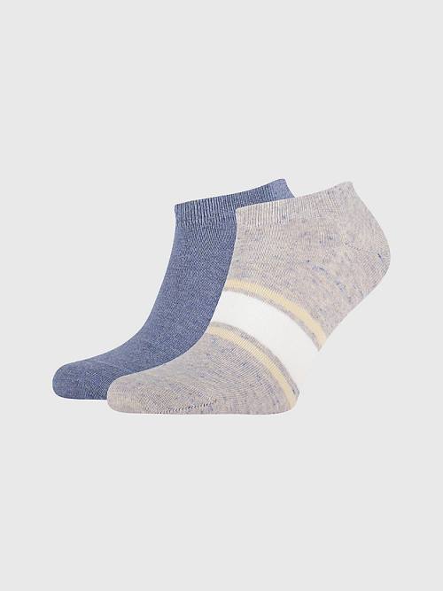 Beige Tommy Hilfiger 2-Pack Multicolour Melange Trainer Men\'s Socks | TH573ZEP