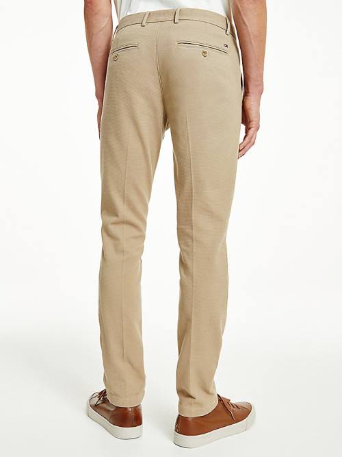 Beige Tommy Hilfiger Bleecker Pressed Slim Fit Men's Pants | TH791SQL