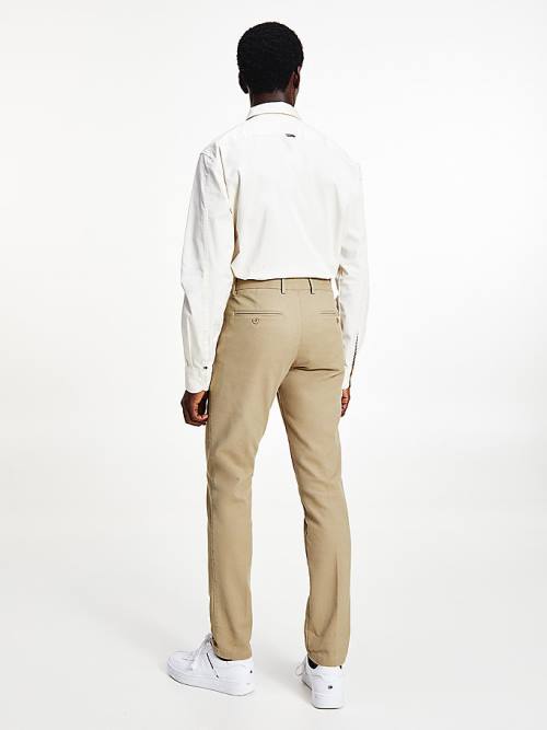 Beige Tommy Hilfiger Bleecker Pressed Slim Fit Men's Pants | TH791SQL