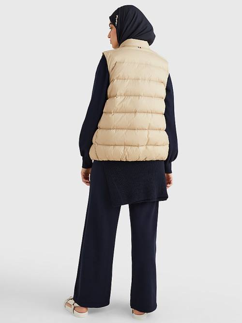 Beige Tommy Hilfiger Chic Down-Filled Vest Women's Coats | TH493WFQ