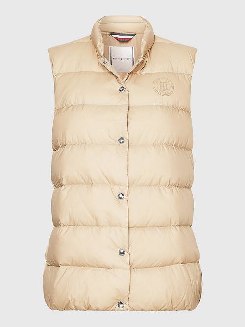 Beige Tommy Hilfiger Chic Down-Filled Vest Women's Coats | TH493WFQ