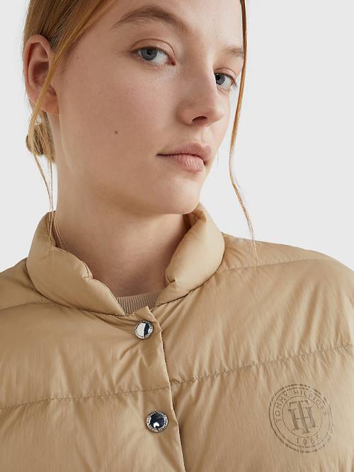 Beige Tommy Hilfiger Chic Down-Filled Women's Jackets | TH178LCD