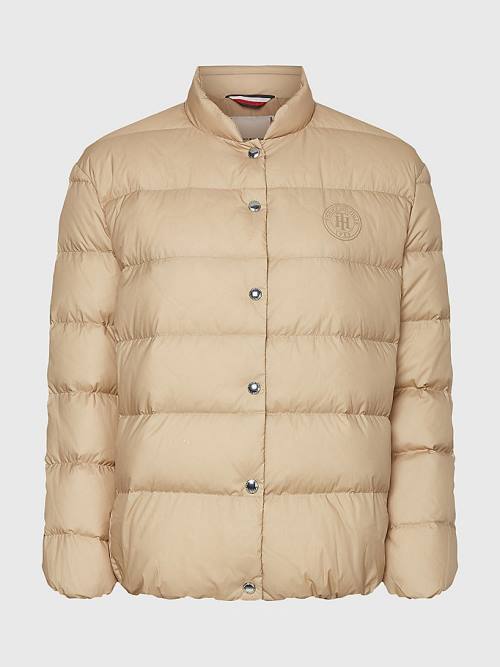 Beige Tommy Hilfiger Chic Down-Filled Women's Jackets | TH178LCD