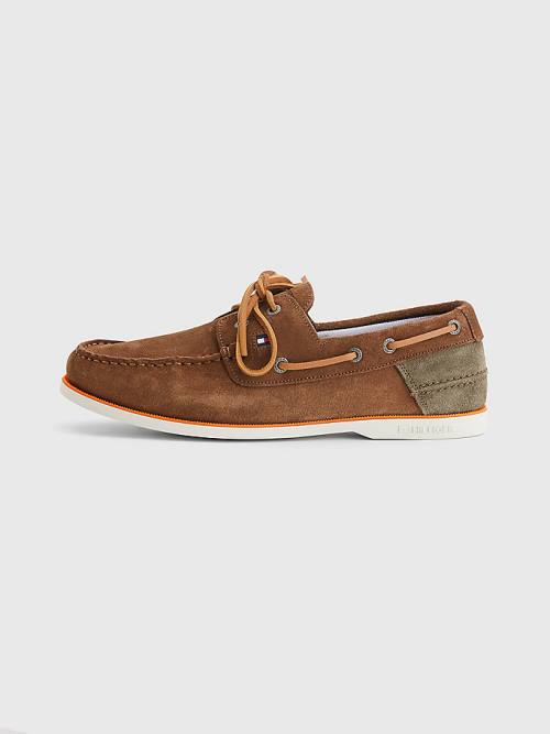 Beige Tommy Hilfiger Classic Suede Boat Men's Casual Shoes | TH324ULY