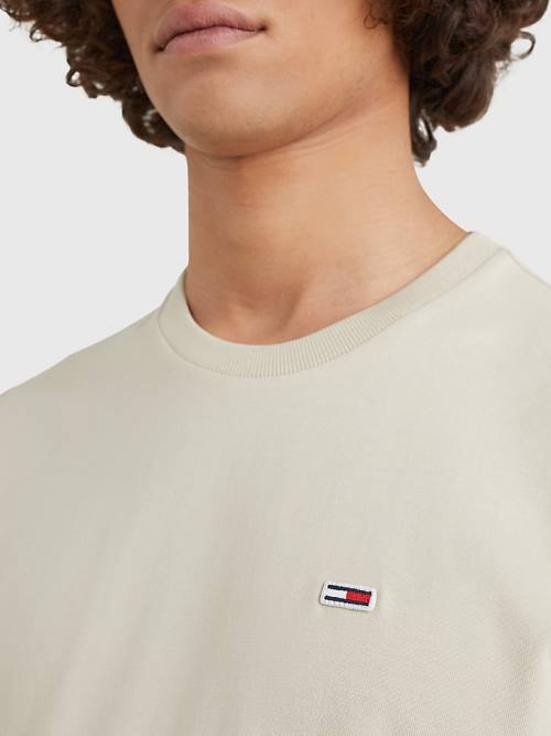 Beige Tommy Hilfiger Classics Organic Cotton Men's T Shirts | TH763GKL