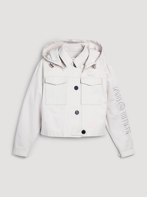 Beige Tommy Hilfiger Crest Field Women's Jackets | TH259HVQ