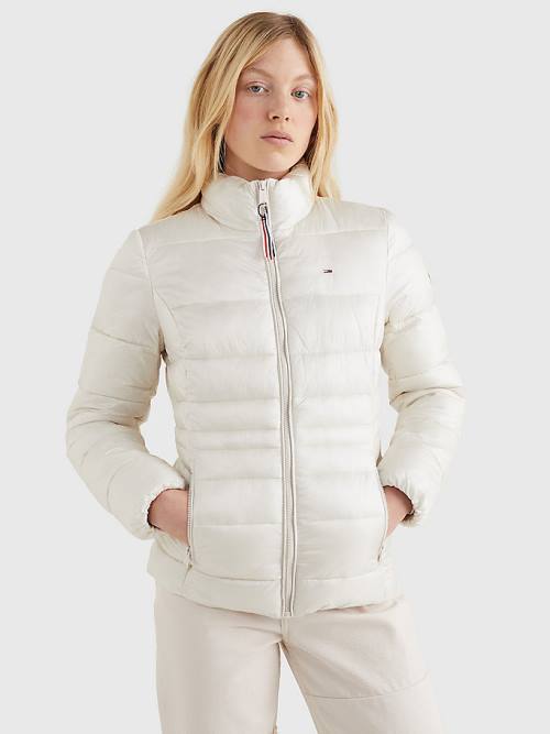 Beige Tommy Hilfiger Down Quilted Women\'s Jackets | TH948OND