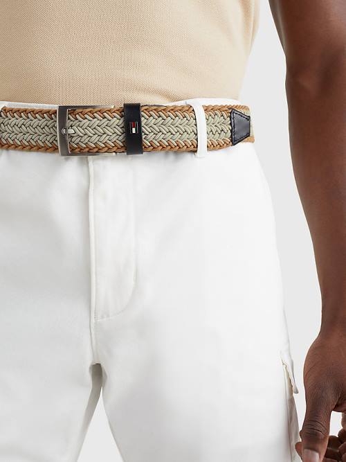 Beige Tommy Hilfiger Elasticated Braided Men's Belts | TH139EUN