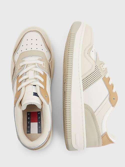 Beige Tommy Hilfiger Elevated Basket Cupsole Women's Sneakers | TH609NZR