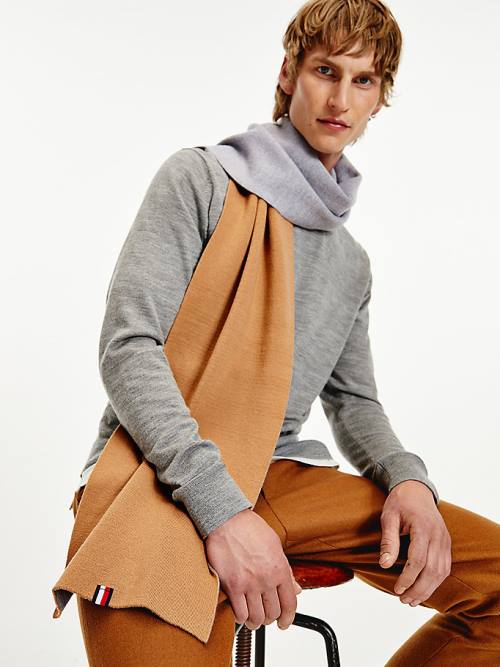 Beige Tommy Hilfiger Elevated Men's Scarves | TH643ZEN