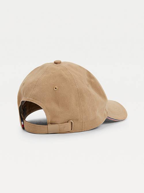 Beige Tommy Hilfiger Elevated Signature Cap Men's Hats | TH714XOD