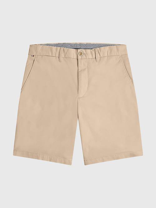 Beige Tommy Hilfiger Essential 1985 Organic Cotton Men\'s Shorts | TH619LJF