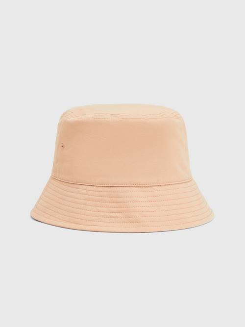 Beige Tommy Hilfiger Essential Organic Cotton Bucket Women's Hats | TH752YBL