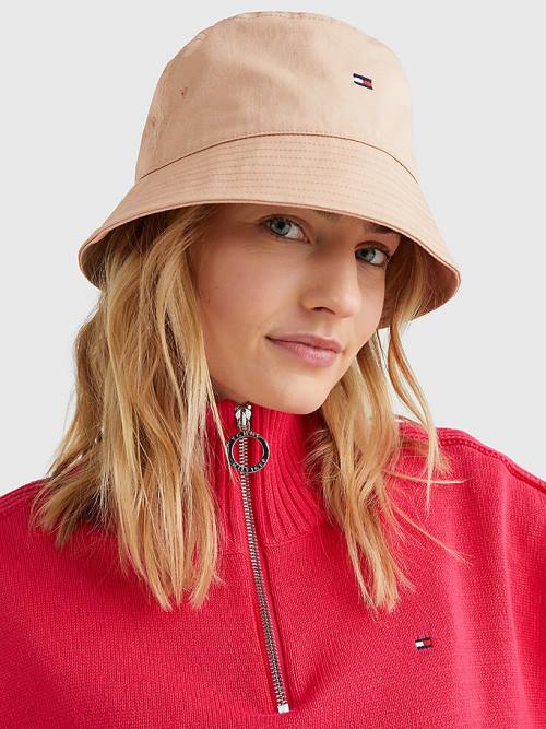 Beige Tommy Hilfiger Essential Organic Cotton Bucket Women's Hats | TH752YBL