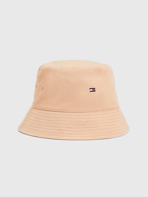 Beige Tommy Hilfiger Essential Organic Cotton Bucket Women\'s Hats | TH752YBL