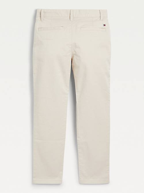 Beige Tommy Hilfiger Essential Slim Fit Chinos Boys' Pants | TH037FVG