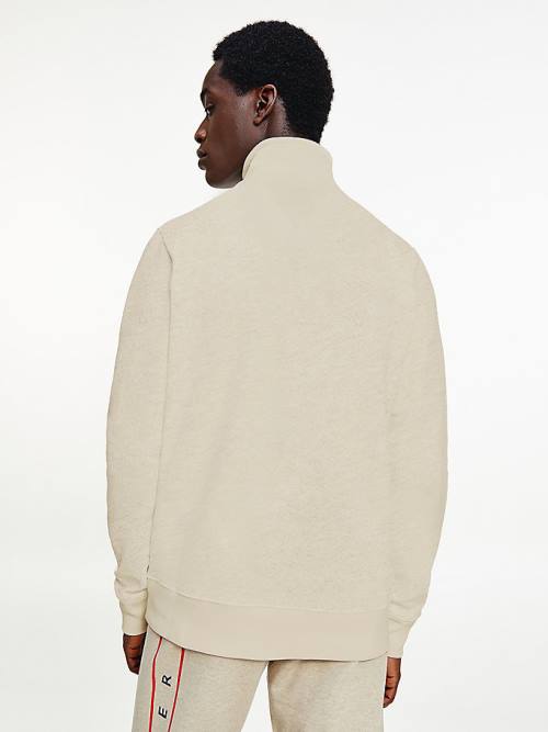 Beige Tommy Hilfiger Exclusive Mock Turtleneck Men's Sweatshirts | TH016XMG