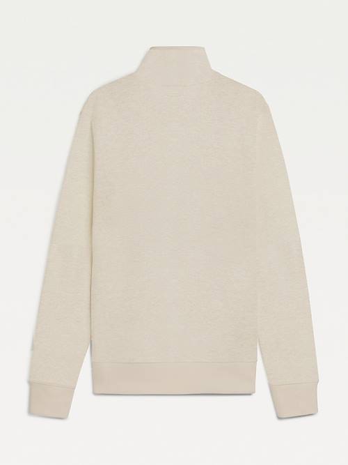 Beige Tommy Hilfiger Exclusive Mock Turtleneck Men's Sweatshirts | TH016XMG