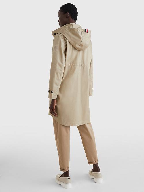 Beige Tommy Hilfiger Hooded Regatta Parka Women's Coats | TH981OHD