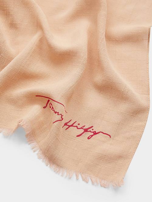 Beige Tommy Hilfiger Iconic TH Modern Women's Scarves | TH834LPF