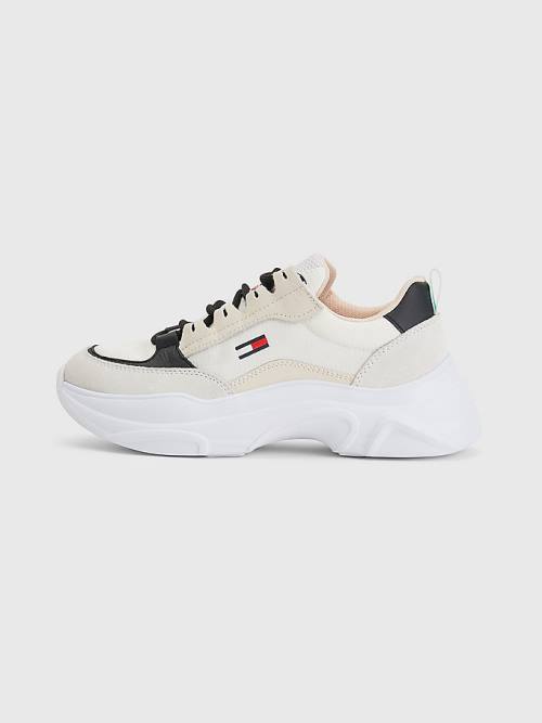 Beige Tommy Hilfiger Lightweight Chunky Women's Sneakers | TH530BYA