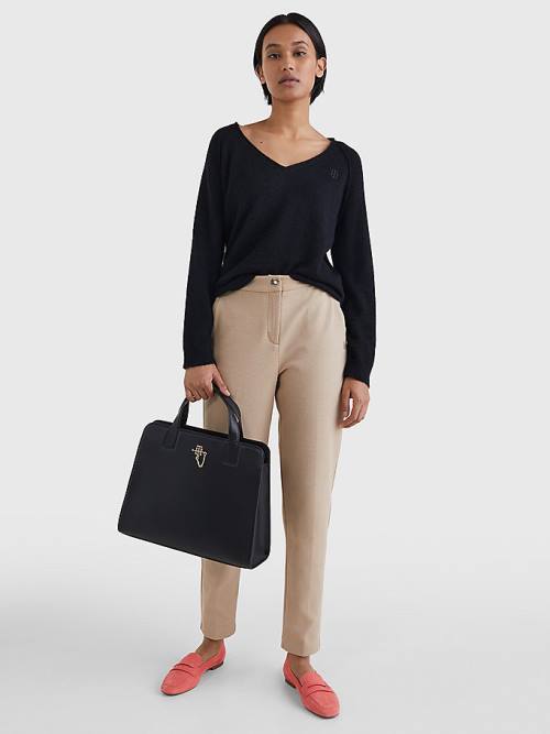 Beige Tommy Hilfiger Michelle Textured Tapered Women's Pants | TH895XIO