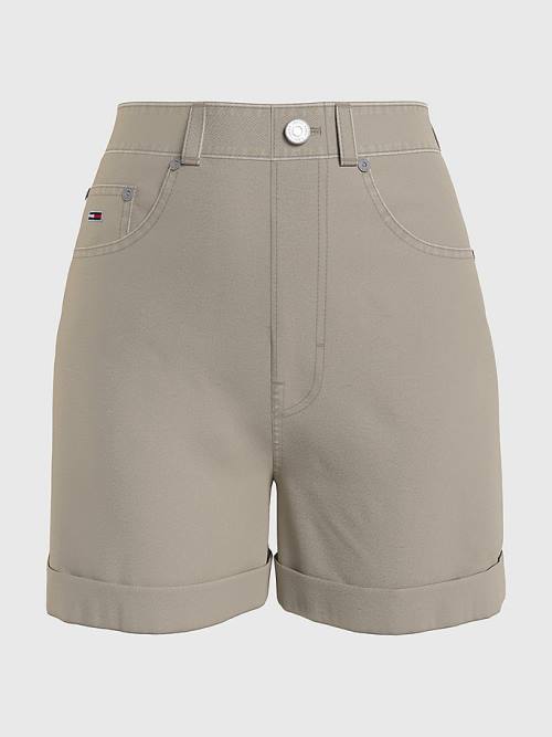 Beige Tommy Hilfiger Mom Fit Denim Women\'s Shorts | TH501OAE