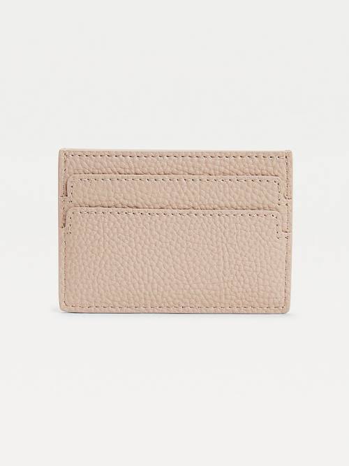 Beige Tommy Hilfiger Monogram Card Holder Women's Wallets | TH683WIS