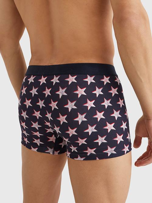 Beige Tommy Hilfiger Original All-Over Print Trunks Men's Underwear | TH258DTA