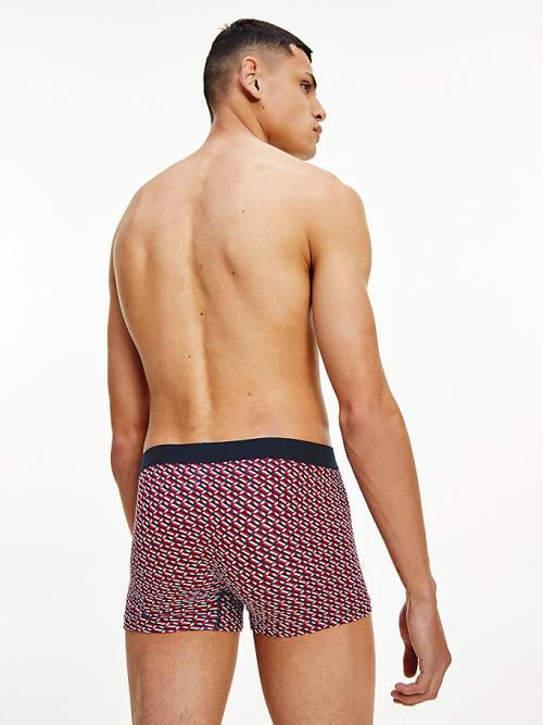 Beige Tommy Hilfiger Original All-Over Print Trunks Men's Underwear | TH542XCG