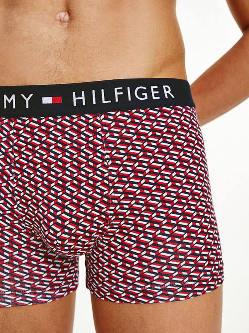 Beige Tommy Hilfiger Original All-Over Print Trunks Men's Underwear | TH542XCG