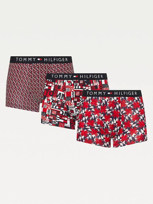 Beige Tommy Hilfiger Original All-Over Print Trunks Men's Underwear | TH542XCG