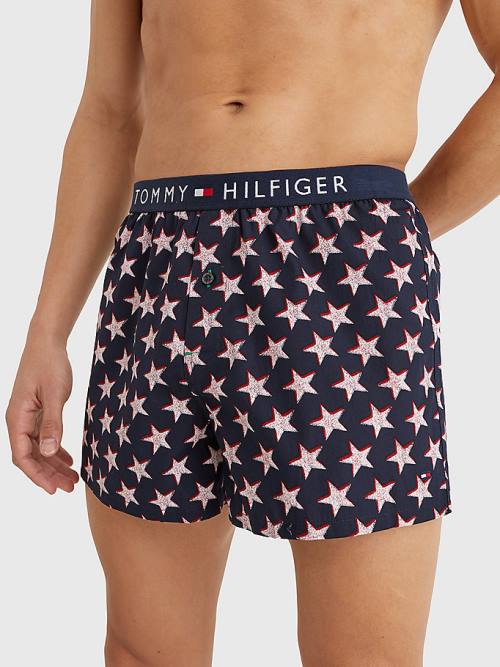 Beige Tommy Hilfiger Original Logo Waistband Print Boxer Shorts Men\'s Underwear | TH461NAC